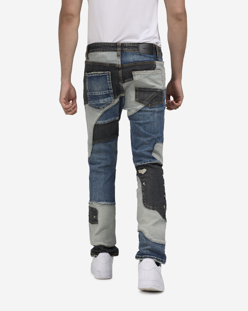 Decibel 5 Pkt Patchwork Pearl Rhinestone Jean DECWB487-IND Blue 2