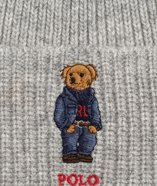 Solid Denim Bear Beanie