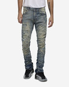 Distressed Rip Repair Stacked Jeans