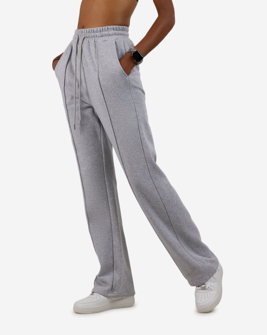 Shop Allure Wide Leg Fleece Pants WP423-HGR grey | SNIPES USA