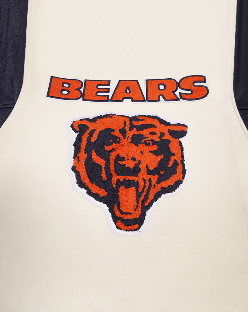 PRO STANDARD Chicago Bears Retro Classic Rib Wool Varsity Jacket  FCH643385-EMN cream 4