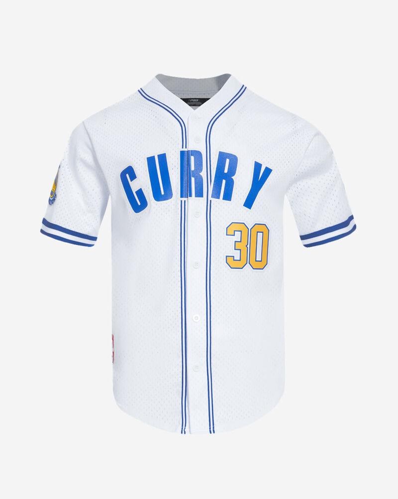 PRO STANDARD Golden State Warriors Stephen Curry Pullover #30 Mesh Button Up Shirt BGW155404-WTB White 1
