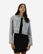 All-Over Rhinestone Denim Jacket