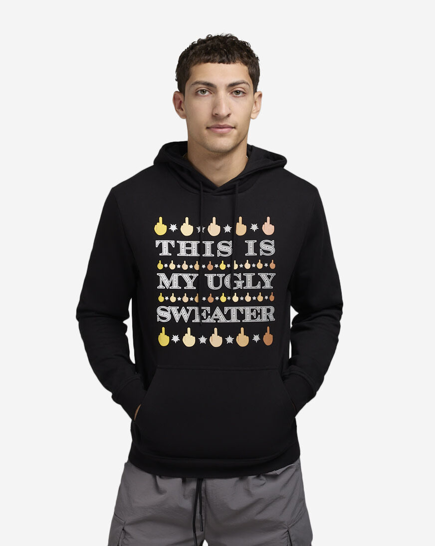 Shop Urban Classics Ugly Sweater 2.0 Hoodie MTUS319-00007 black