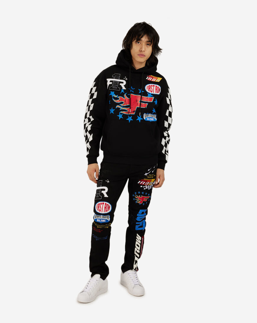 Shop First Row Racing Graphic Fleece Hoodie FRF2460S-BLK