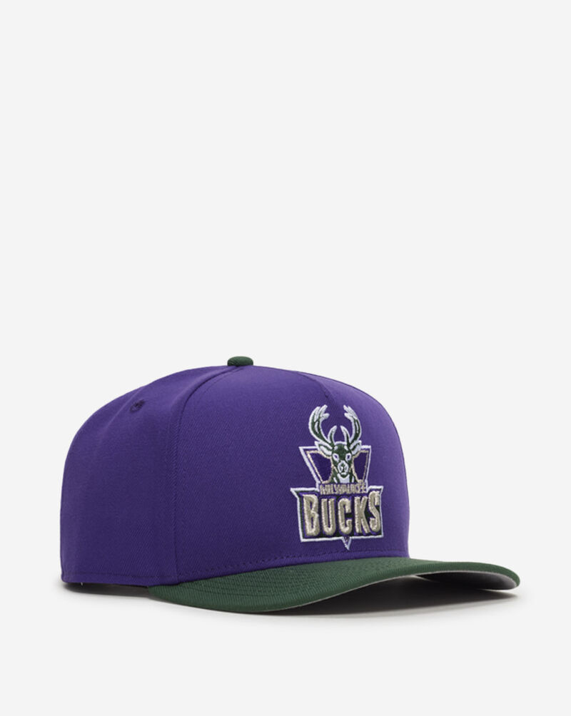 New Era 9Fifty Milwaukee Bucks A-Frame Snapback Hat 71031585 Purple 1