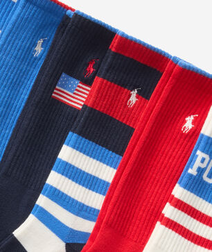 USA 6Pk Crew Socks (L)