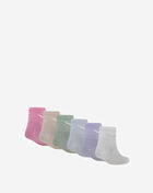 Nike Little Kids' 6PK Lurex Quarter Socks (5-7) GN1132-AFD Multi 3