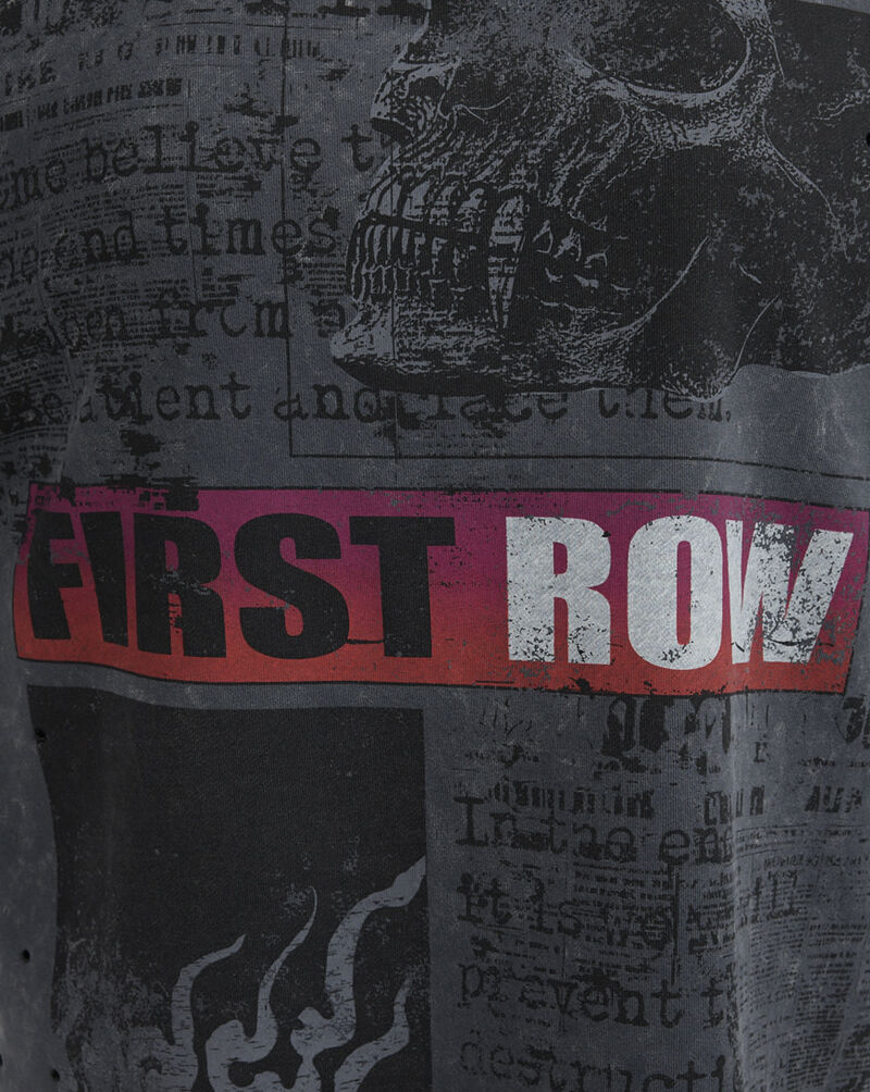 First Row Burning Flames Endorse Long Sleeve Tee FRF3025S-GRY Grey 4