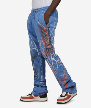 Dystopian Tribal Print Stack Pant