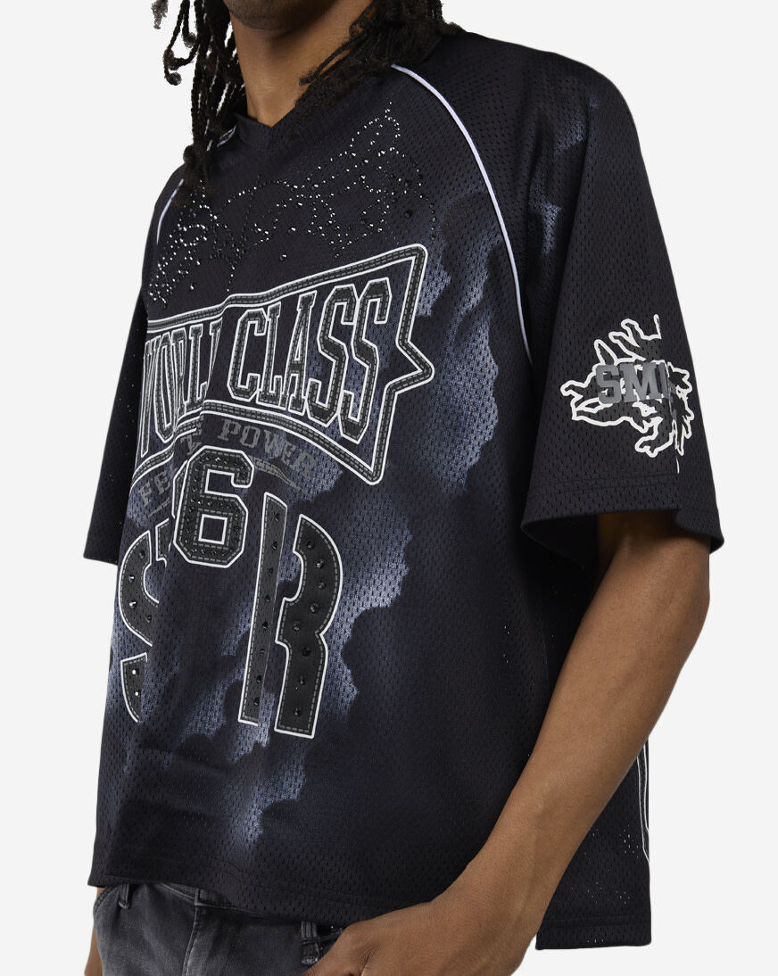 Shop Smoke Rise World Class Mesh Polo Tee KT26S137SN-BLK black