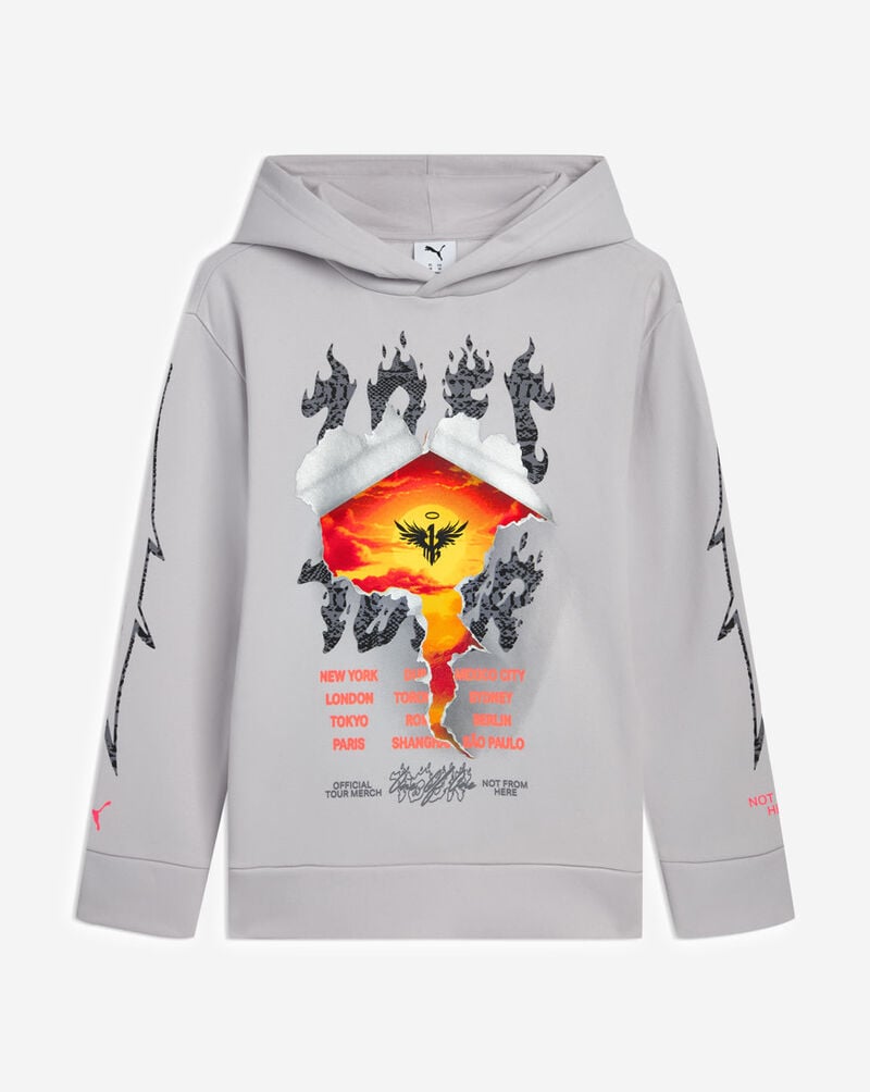 Puma Grade School Melo X Shine Fleece Pullover Hoodie  PSP26M9P-21702 Grey 1