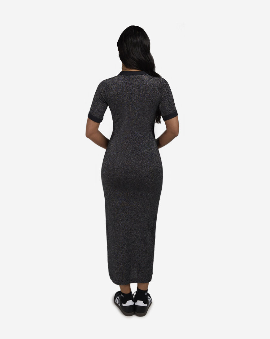 Shop adidas Adicolor Holiday Glitter 3-Stripes Dress JW2621 black