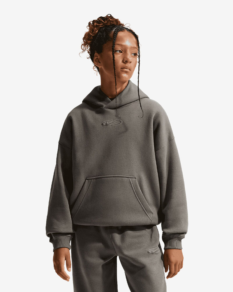 Nike Big Kids' NSW Club Fleece Back Hit Hoodie IO1683-283 Brown 1