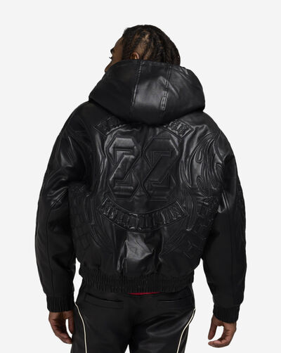 Racing PU Hooded Jacket