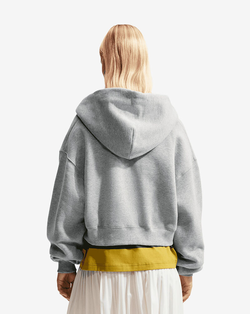 Nike Studio Fleece Medium Weight Oversized Full-Zip Cropped Hoodie IM8499-063 Grey 2