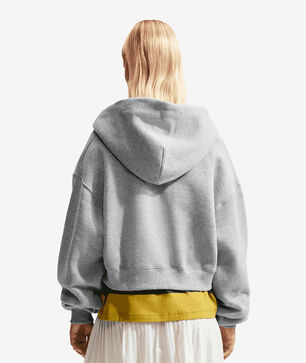 Studio Fleece Medium Weight Oversized Full-Zip Cropped Hoodie