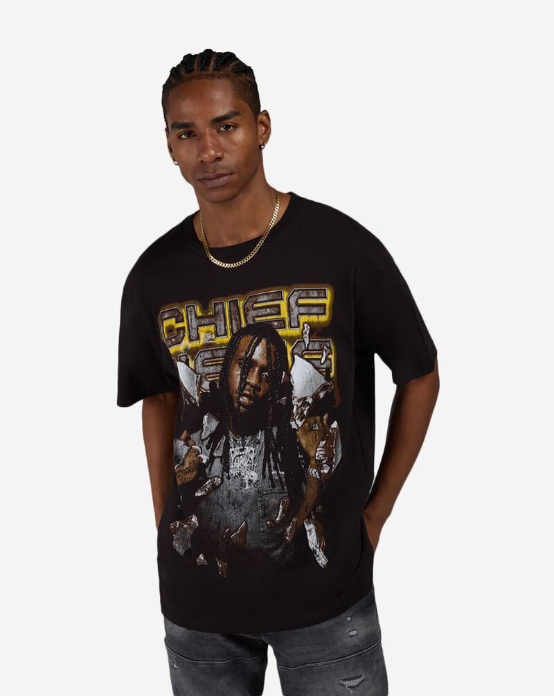 Graphic Tees Chief Keef Shattered Glass Tee CKXXMSS006 Black 1