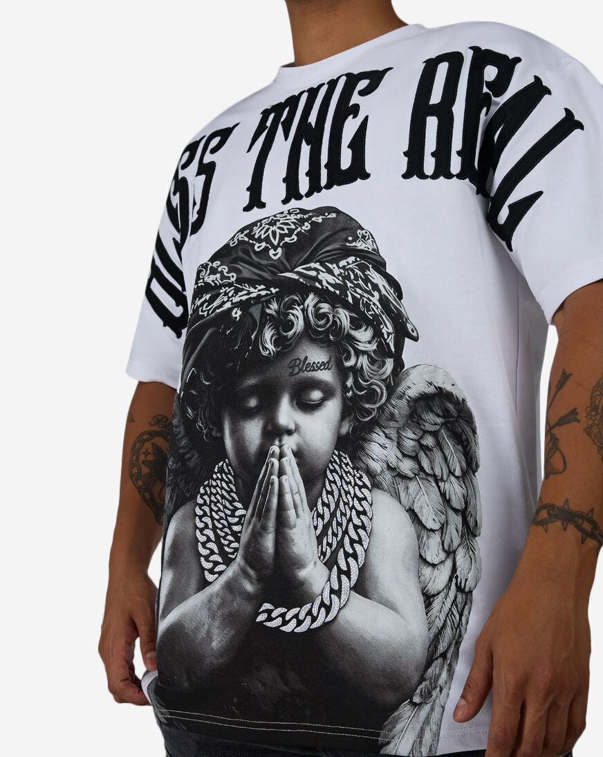 Shop STREETZ IS WATCHIN Bless The Real Tee SIW5339-WHT white