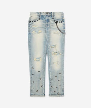 Kids' Metal Grommet Chain Denim