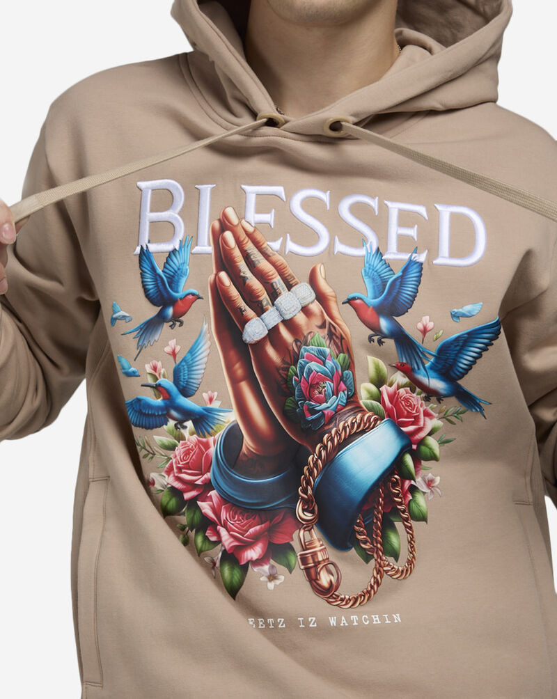 STREETZ IS WATCHIN Blessed Hoodie HDSIW5141-TAU Beige 3