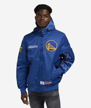 Alpha Industries Historic L-2B Golden State Warriors Hooded Bomber Jacket 