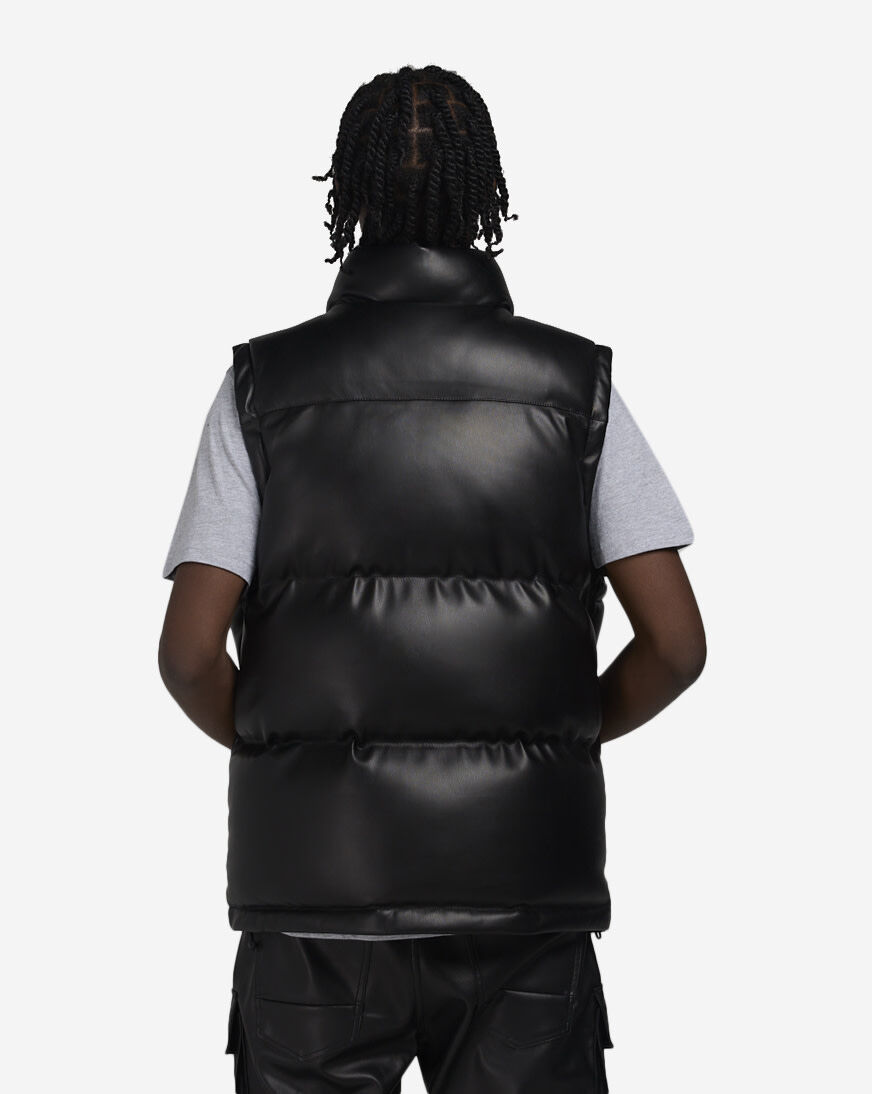 Shop Smoke Rise Vegan Leather Puffer Vest WV24684SNZ-BLK
