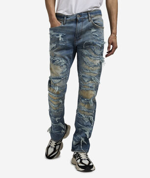 Straight Distressed 5-Pocket Jean