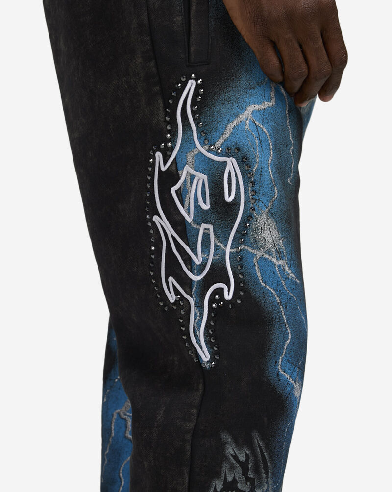 Smoke Rise Paradise Stacked Fleece Pant FP25567SNZ-BLK Black 3