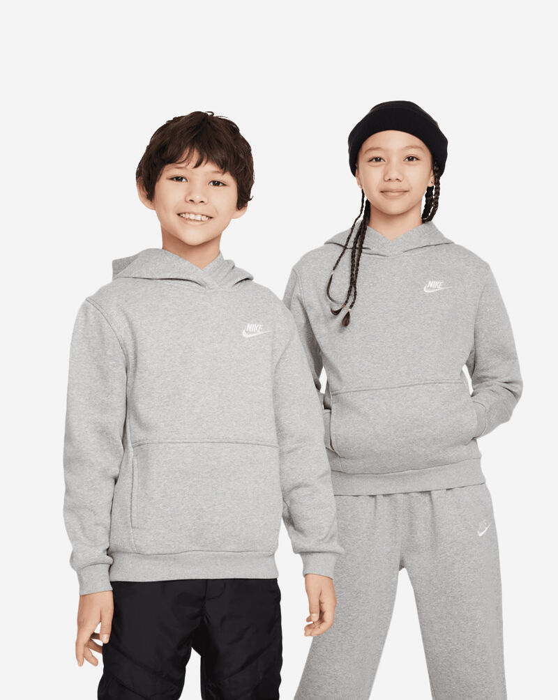 Nike Big Kids' NSW Club Fleece Hoodie FD3000-063 Grey 1