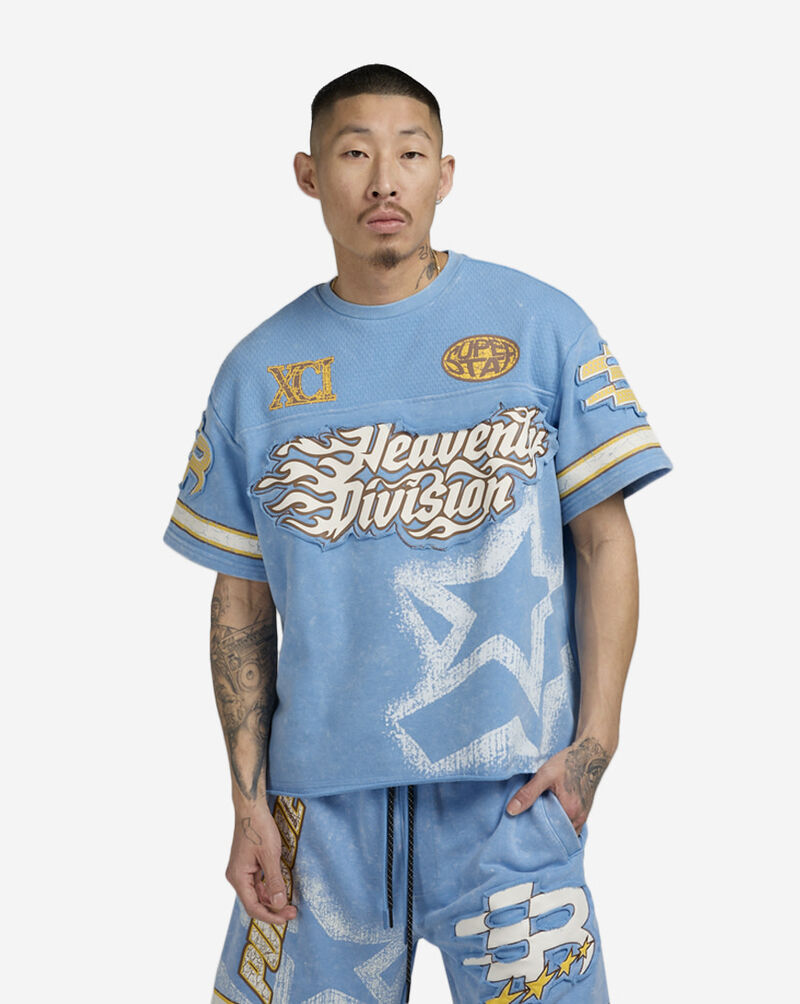 Smoke Rise French Terry Crop Graphic Jersey  KT25355SNZ-BLU Blue 1