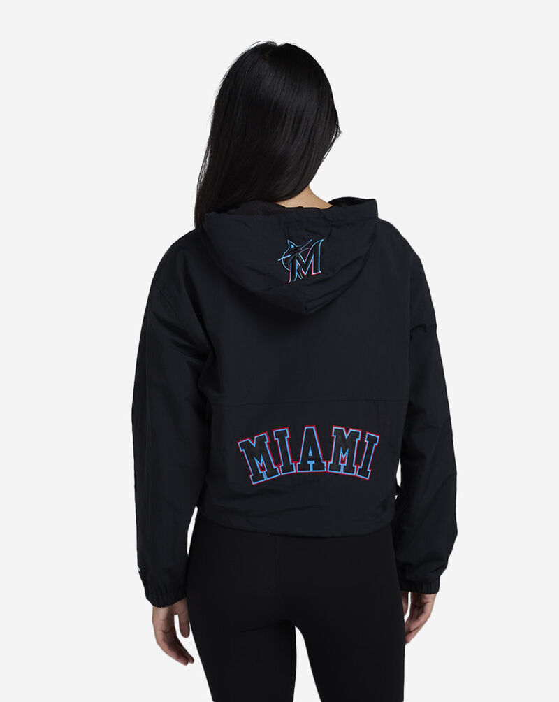 PRO STANDARD Florida Marlins Classic Wind Woven 1/2 Zip Jacket LMMU314464-BLK Black 2