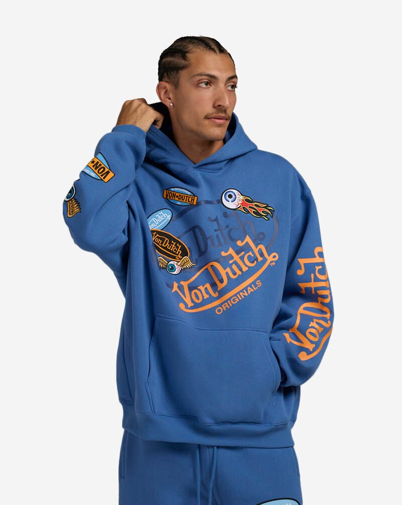 Von Dutch Embroidery Patches Hoodie 4VND2A5470-BLU Blue 1