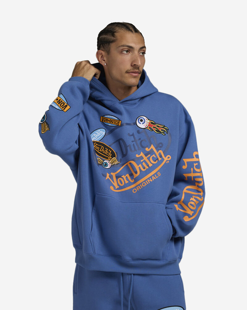 Von Dutch Embroidery Patches Hoodie 4VND2A5470-BLU Blue 1