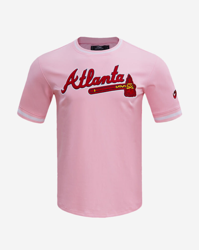 PRO STANDARD Atlanta Braves Classic Chenille Double Knit Tee  LAB131921-PNK Pink 1