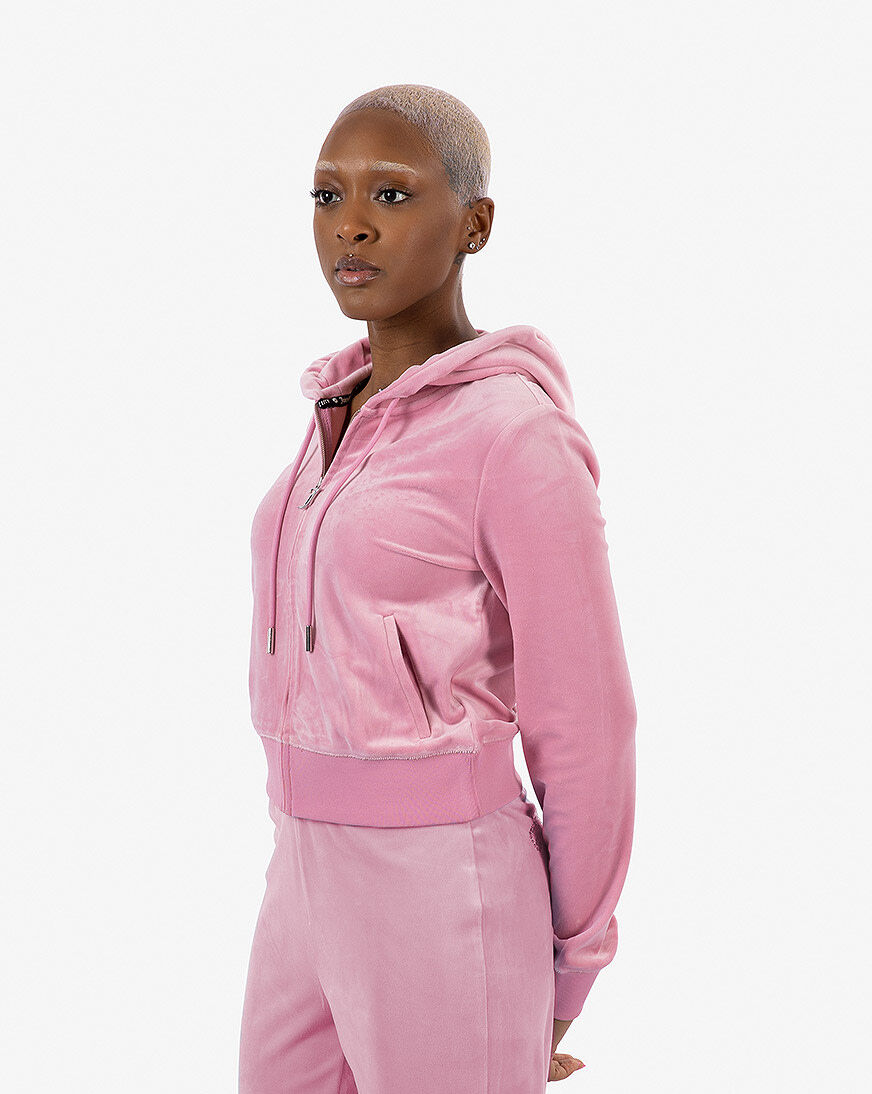 Shop Juicy Couture Big Bling Velour Full-Zip Hoodie J1HTV103