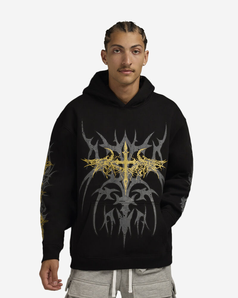 Decibel Gilded Cross Hoodie DCB005-BLK Black 1