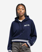 PRO STANDARD Seattle Seahawks Mash Up Rib Fleece Cropped Pull Over Hoodie FSSC410371-MDN Blue 1