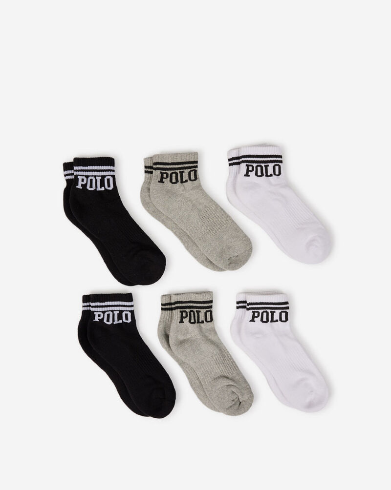 Polo Ralph Lauren 6-Pack Double Bar Polo Quarter Socks 824486PKZ2-150 White 1