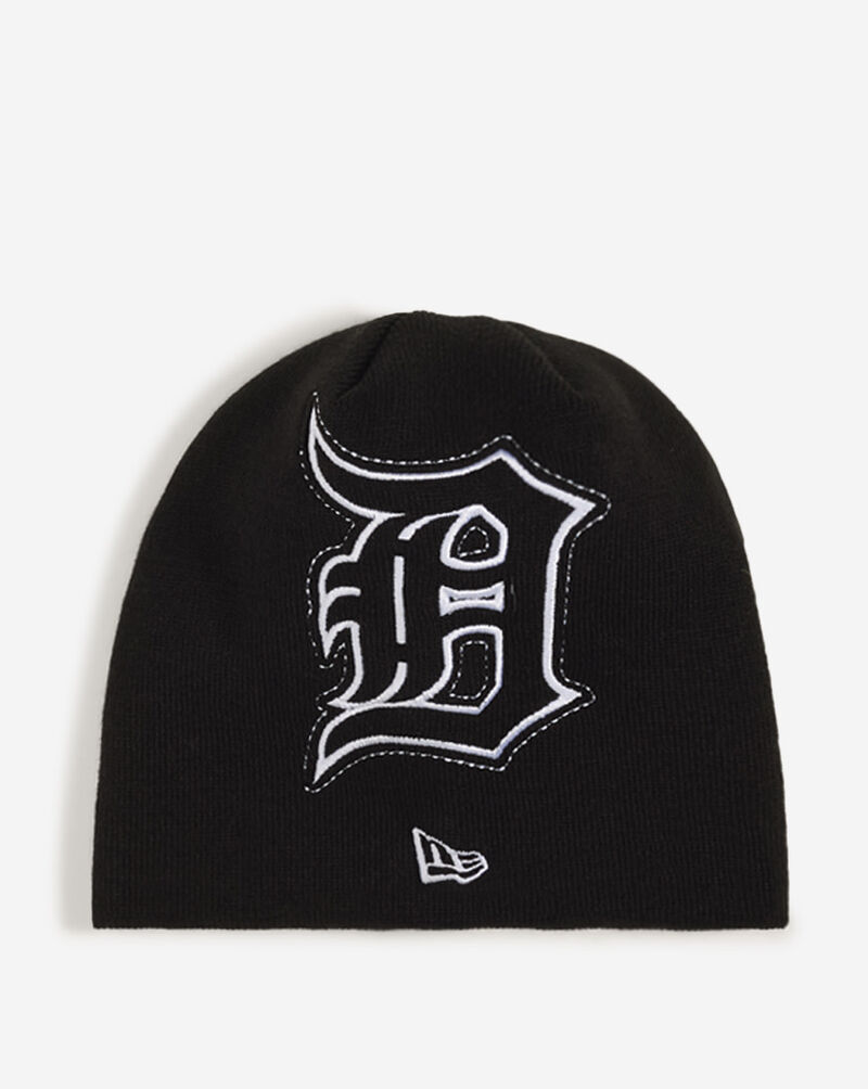 New Era Detroit Tigers Script Oversized Logo Knit 60981481 Black 3