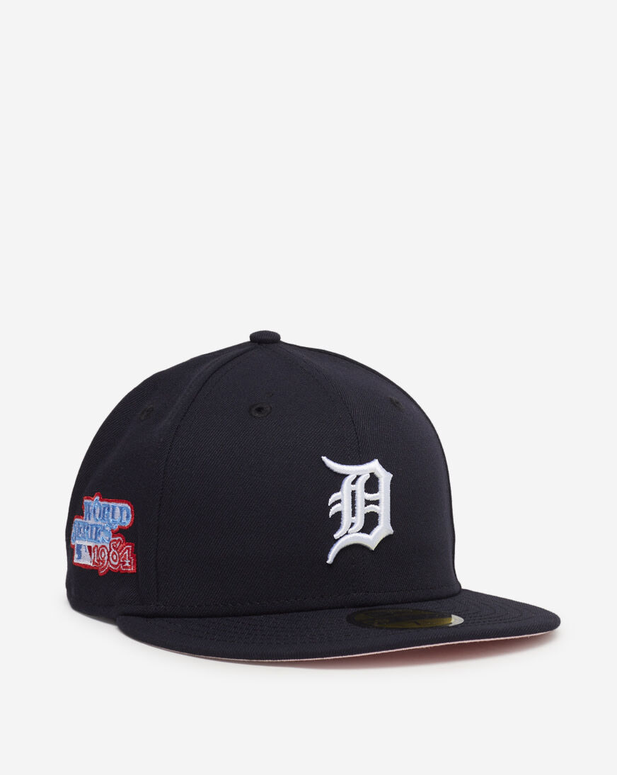 Shop New Era 59Fifty Detroit Tigers Pink Under Fitted Hat