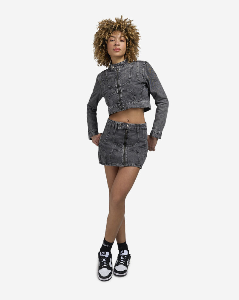 American Bazi Horse Shoe Stitching Denim Skirt RSK-9880 Black 4