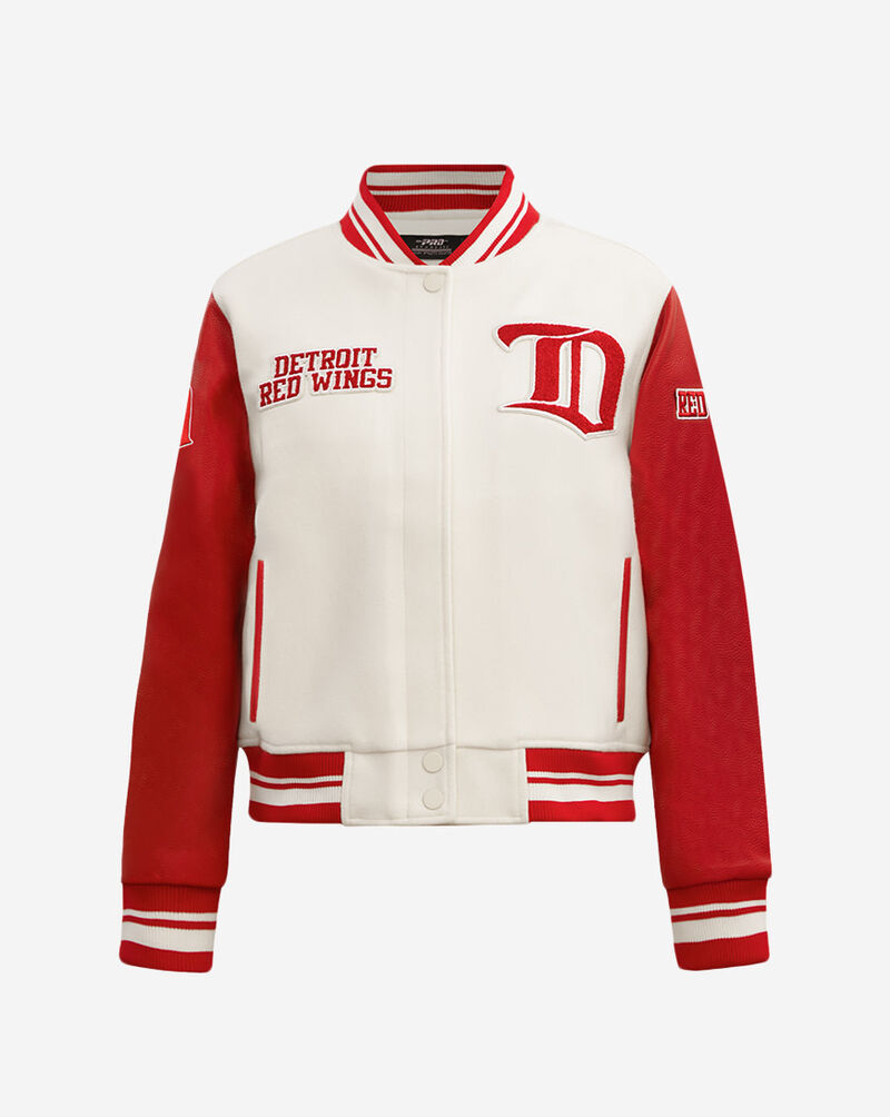 PRO STANDARD Detroit Red Wings Retro Classic Rib Wool Varsity Jacket HDRH67565-ERD cream 1