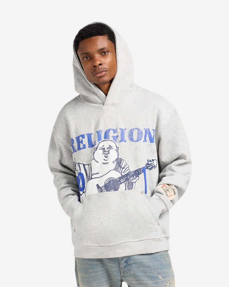 True Religion No. 1 Logo Big T Hoodie 110786-GRY Grey 1