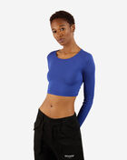 Long Sleeve Open Back Ribbed Crop Top