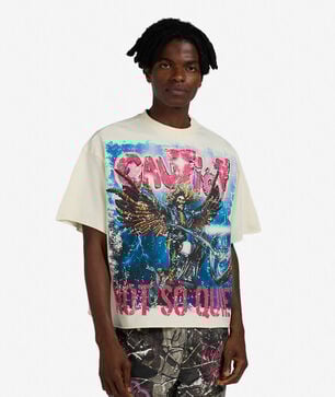 Caution Not So Quiet Terry Cropped Tee