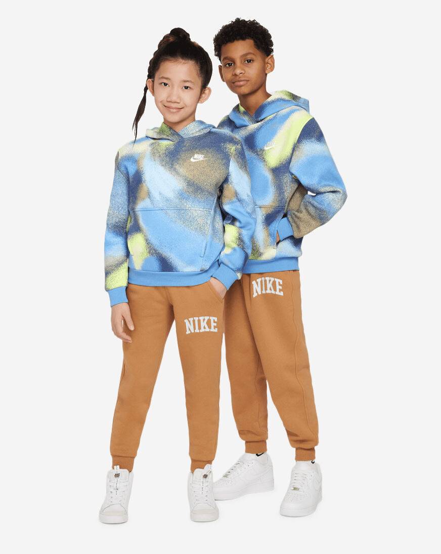 Shop Nike Big Kids' Gradient Pullover Hoodie HJ2720-489 blue