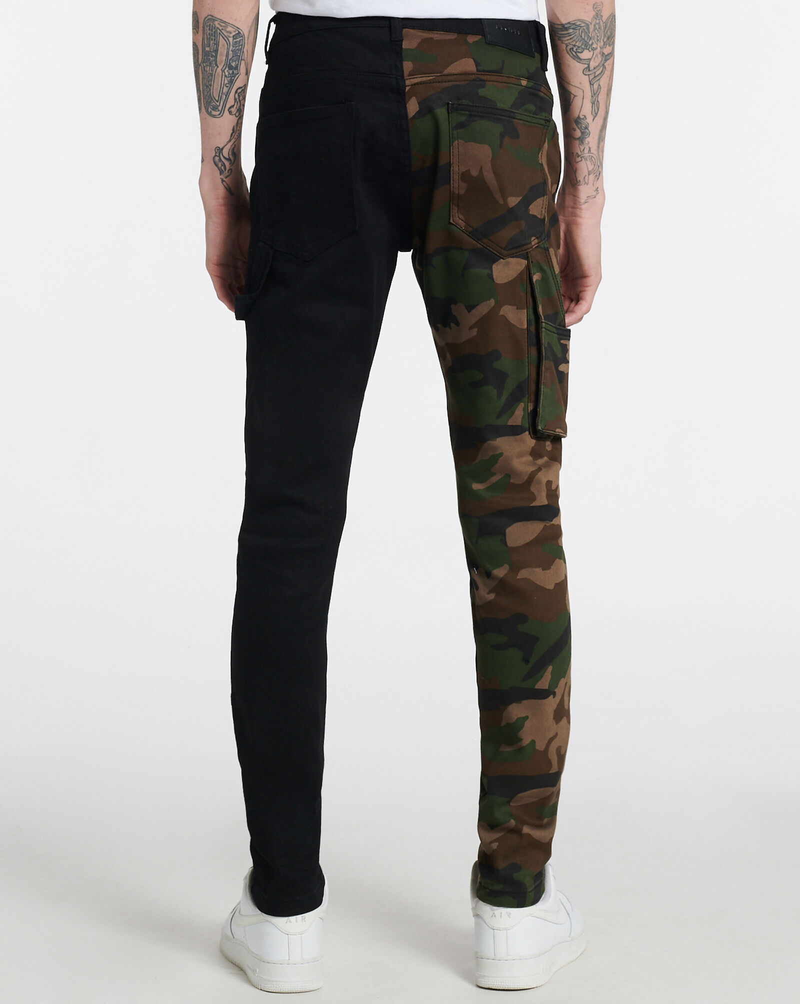 Shop DECIBEL BY NICHE MERCHANTS Half Half Camo Denim Jeans PJ2102BCBK