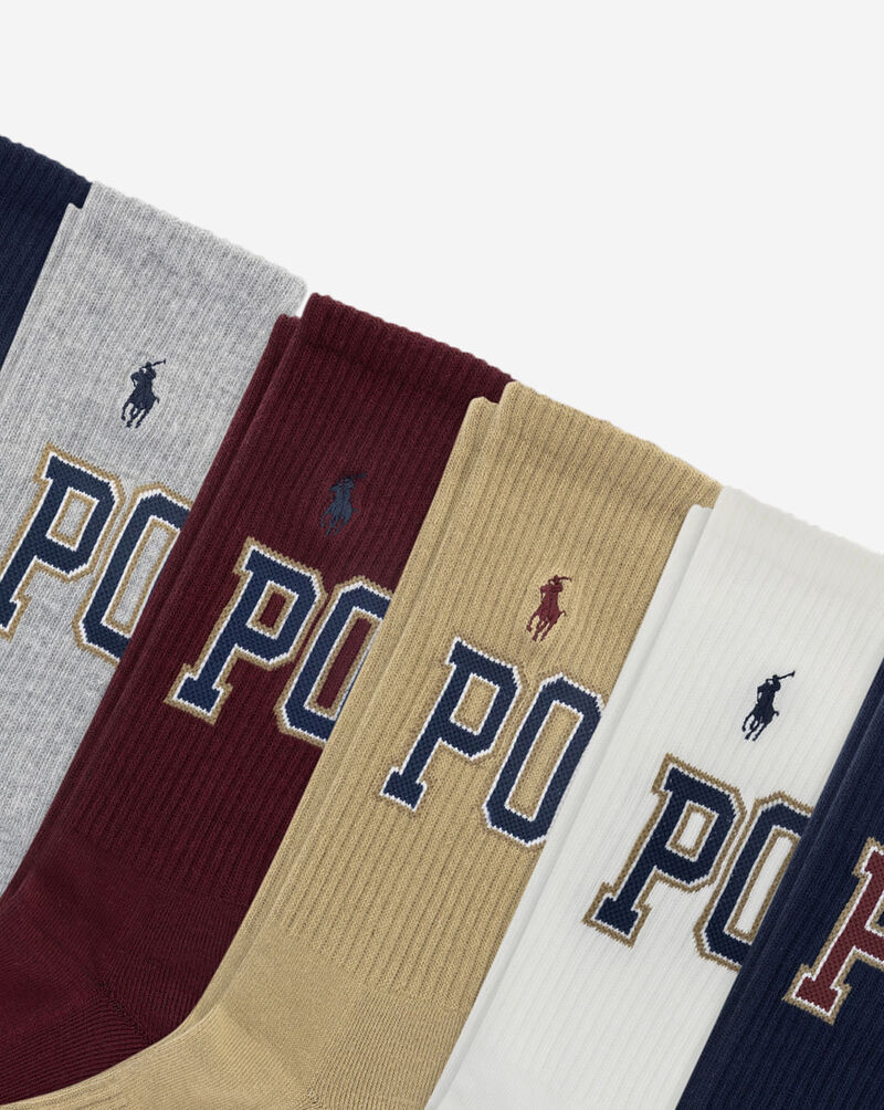 Polo Ralph Lauren 6Pk Classic Varsity Crew Socks (L) 821592PK3-991 Multi 2
