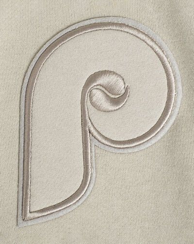 Philadelphia Phillies Neutral Drop Shoulder Fleece Pull Over Hoodie 